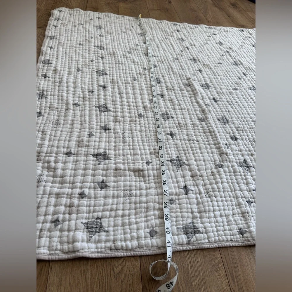 Aden + Anais Cotten Muslin Dream Blanket with Tan Grey White Diamonds 45” x 45”